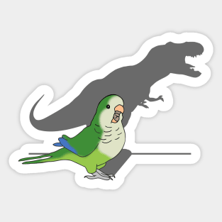 T-rex shadow green monk parakeet Sticker